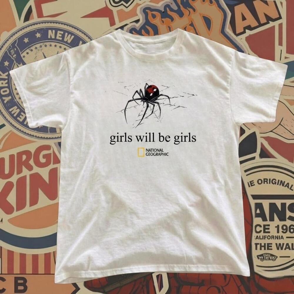 National Geographic Girls Will Be Girls White Cotton T-Shirt
